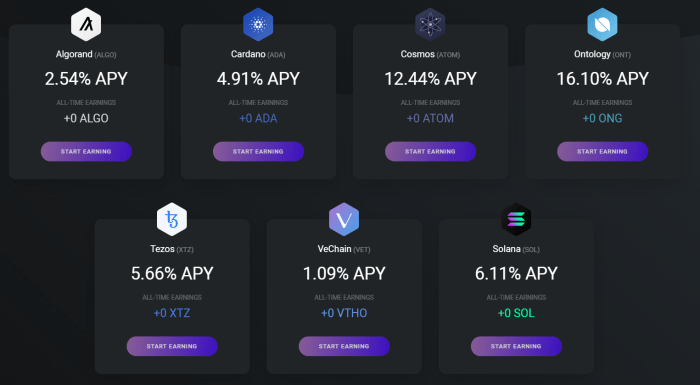 Crypto staking rewards